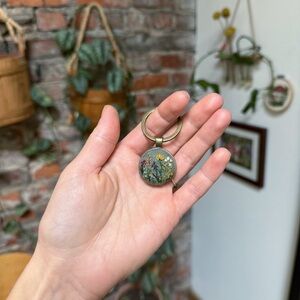 Embroidered Wildflower Pendant Keychain